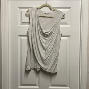CAbi Womens Overlay Tee Tank Top Draped rayon
